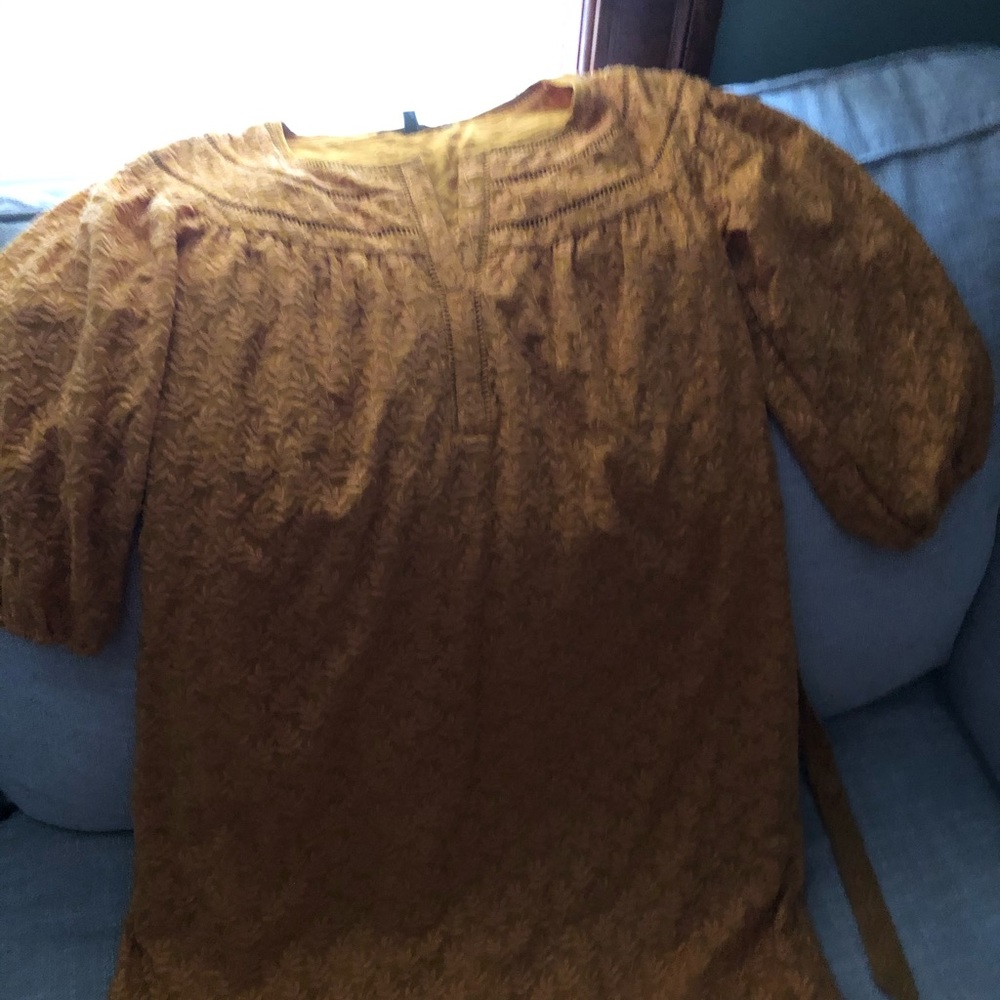 Anthropologie mustard yellow dress